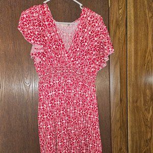 Red below the knee dress